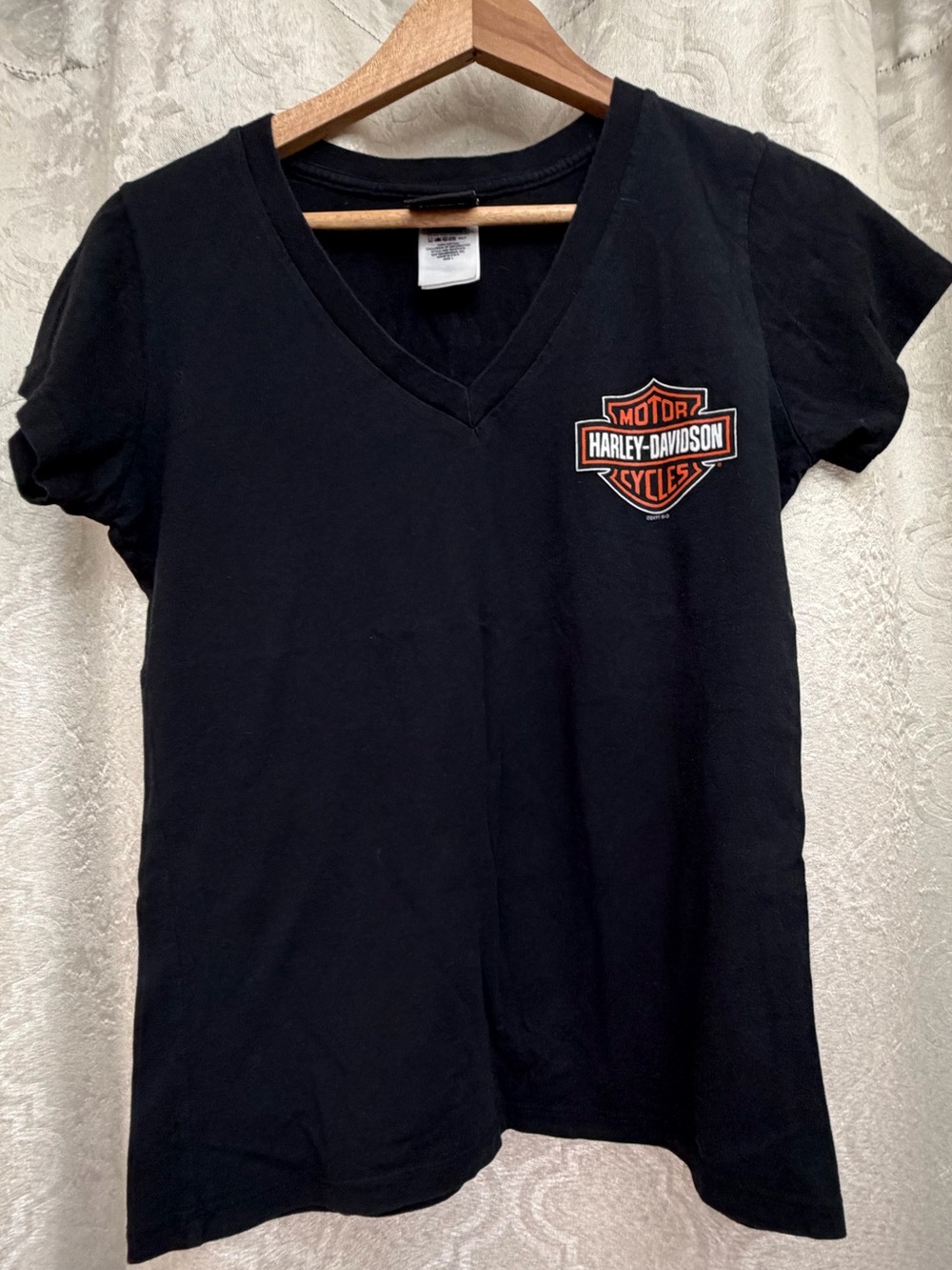 Harley-Davidson Black V-Neck Logo Tee